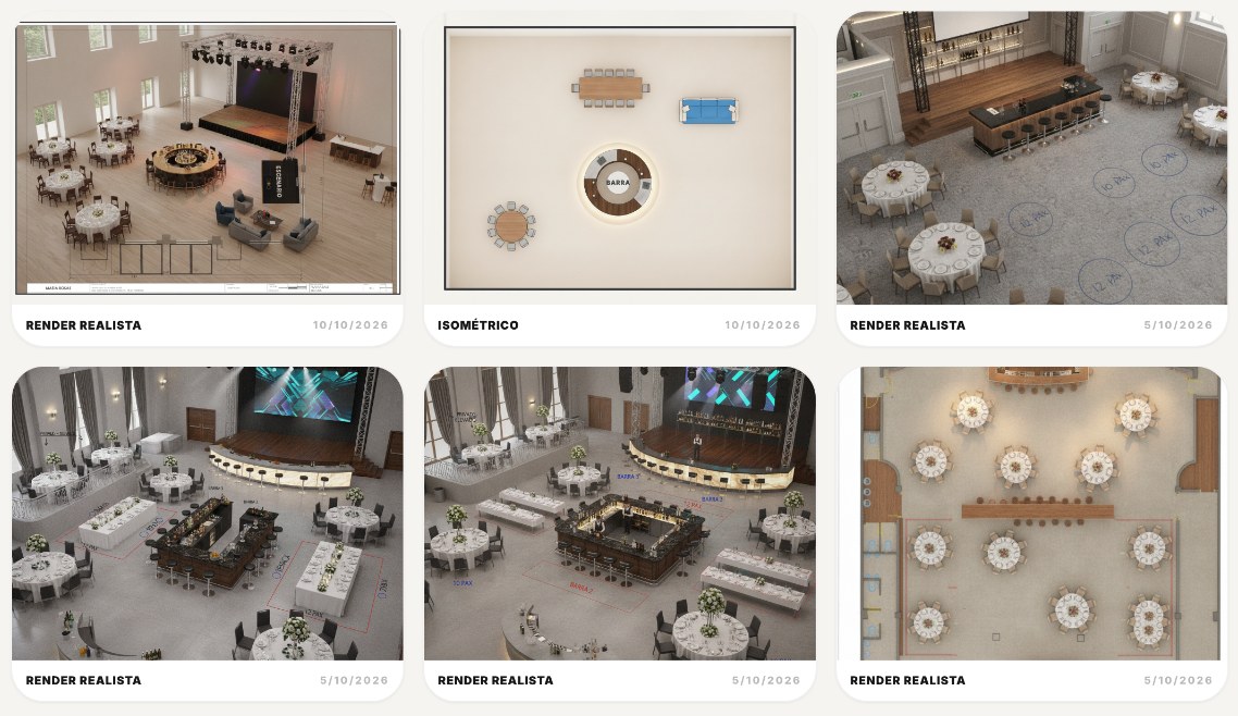 Renders del evento generados a partir del plano